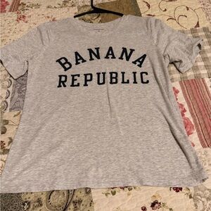 Banana Republic Heather Gray Logo Tee